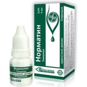 Normatin (timolol) eye drops 0.5% 5 ml. vial