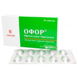 Ofor (ofloxacinum, ornidazolum) coated tablets №10