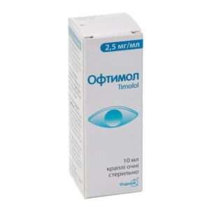 Oftimol (tіmolol) eye drops 5 mg/ml. 10 ml.