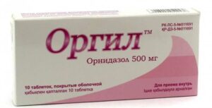 Orgyl (ornidazol) coated tablets 500 mg. №10