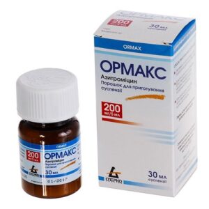 Ormax (azithromycin) powder 30 ml. suspension 200 mg/5 ml.