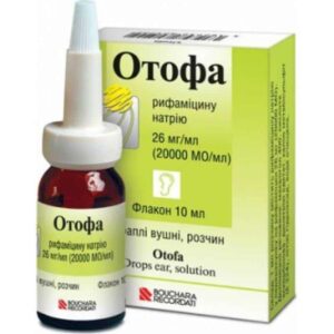 Otofa (rifamycin) ear drops 26 mg. 10 ml.