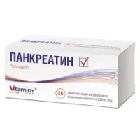 Pancreatin (pancreatin) coated enteric tablets 0.25 g. №60