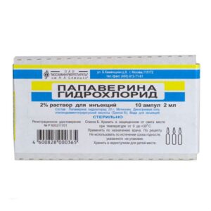 Papaverina hydrochloride (papaverine) ampoules 2% 2 ml. №10