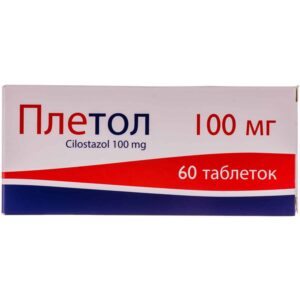 Pletol (cilostazol) tablets 100 mg. №60