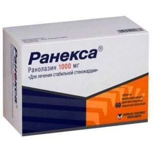 Ranexa 1000 (ranolazine) tablets with prolonged release 1000 mg. №60