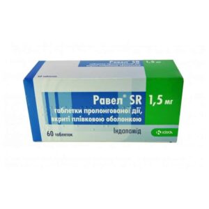 Ravel SR (indapamid) tablets of prolonged action 1.5 mg. №60