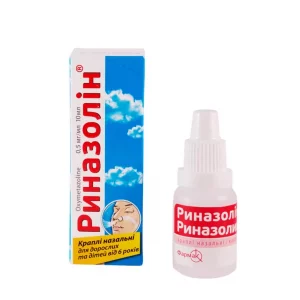 Rinazolin (oxymetazoline) nasal drops 0.05% 10 ml. vial