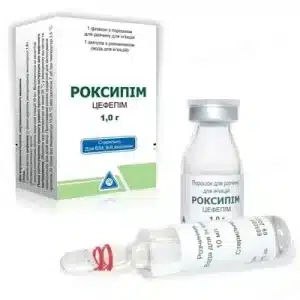 Roxipim (cefepime) powder for solution for injections 1g. №1 vial + solvent 10 ml.