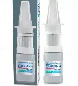 Sanorin (naphazoline nitrate) nasal spray 1 mg/ml. 10 ml. vial