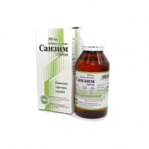 Sanzym (pepsin, papain, sanzym 2000) syrup 120 ml. vial