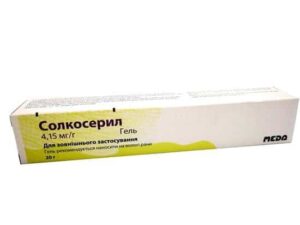 Solcoseril (protein-free haemodialysate from calf blood) gel 4.15 mg/g. 20 g. tube