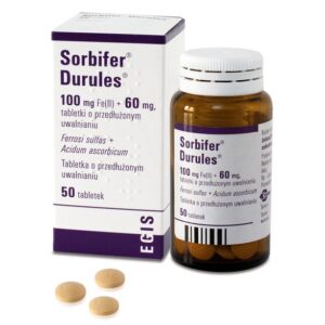 Sorbifer Durules (iron sulfate, ascorbic acid) coated tablets with modified release №50 vial