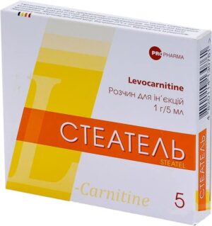 Steatel (levocarnitine) solution for injections 1 g/5 ml. ampoules 5 ml. №5