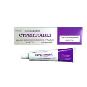 Streptocid (sulfanilamide) ointment 10% 25 g. tube