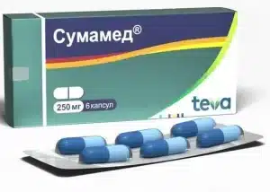 Sumamed (azithromycin) capsules 250 mg. №6