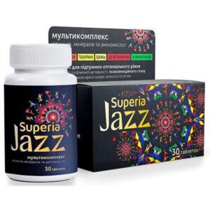 Superia Jazz (L-tyrosine, vitamin C, Zn, E, B1, B2, B6) tablets №30 vial