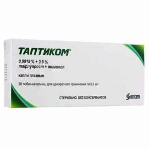 Tapticom (tafluprost, timolol) eye drops 0.3 ml. vials №30