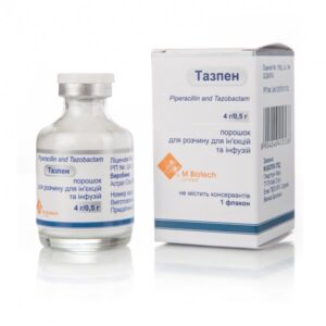 Tazpen (piperacillin, tazobactam) powder for solution for injections and infusions 4 g/0.5 g. №1 vial