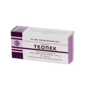 Teopek (theophylline) tablets with prolonged release 300 mg. №50