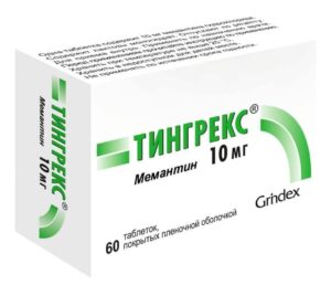 Tingrex (memantine) coated tablets 10 mg. №60