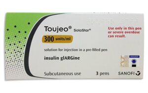 Tojeo SoloStar (insulin glargine) solution for injections 300 IU/ml. 1.5 ml. №3 cart. syringe