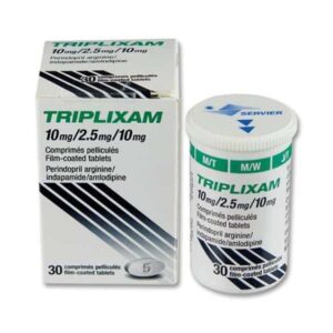 Triplixam (perindopril arginine, indapamide, amlodipine) coated tablets 10 mg/2.5 mg/10 mg. №30 vial