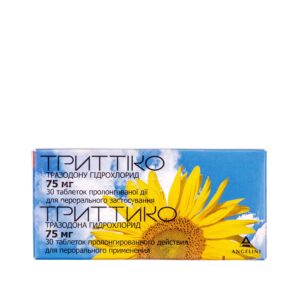 Trittico (trazodone hydrochloride) prolonged release tablets 75 mg. №30