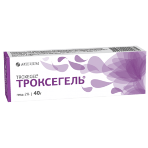 Troxegel (troxerutin) gel 2% 40 g. tube