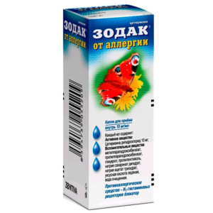 Zodak (cetirizine digidrochloride) oral drops 10 mg/ml. 20 ml. vial №1