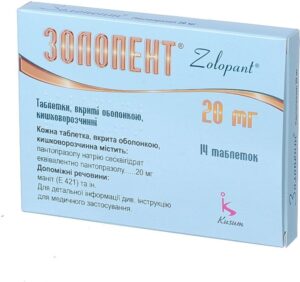 Zolopent (pantoprazole) coated tablets 20 mg. №14