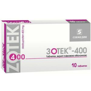 Zotec-400 (dexibuprofen) coated tablets 400 mg. №10