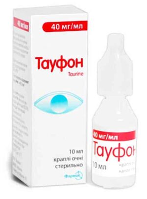 Taufon (taurine) eye drops, solution 40 mg/ml 10 ml. vial