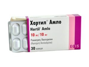 Hartil-AM (ramipril + amlodipine) capsules 10 mg/10 mg. №30