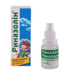 Rinazolin (oxymetazoline) nasal drops 0.025% 10 ml. vial