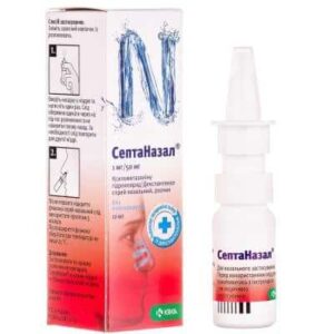 Septanazal (xylometazoline, dexpanthenol) nasal spray 1 mg/50 mg/ml. 10 ml. vial