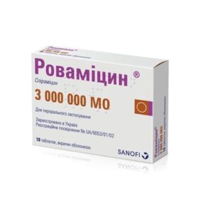 Rovamicin (spiramycin) coated tablets 3000000 IU №10