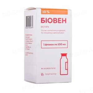 Bioven infusion (Human normal immunoglobulin) solution 10% 100 ml bottle №1