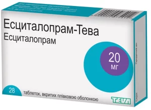 Escitalopram-TEVA (escitalopram) coated tablets 20 mg. №28