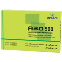AZO (azithromycin) coated tablets 500 mg. N3
