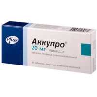 Accupro (quinapril) coated tablets 20 mg. №30