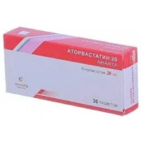 Atorvastatin (atorvastatin) Ananta coated tablets 20 mg. №30