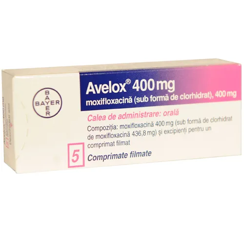 Avelox (moxifloxacin) coated tablets 400 mg. N5