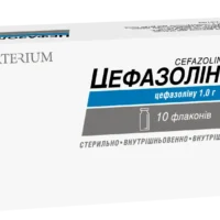 Cefazolin (cefazolin) powder for solution for injections 1g. №10 vial