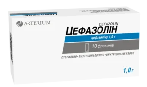 Cefazolin (cefazolin) powder for solution for injections 1g. №10 vial