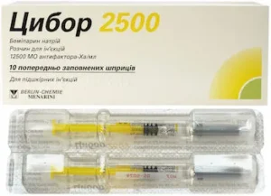 Cibor (bemiparin sodium) 2500 solution for injections 12500ME/ml. syringe 0.2 ml. №10
