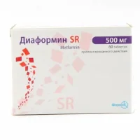 Diaformin SR (metformin) tablets with prolonged release 500 mg. №60