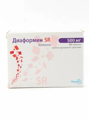 Diaformin SR (metformin) tablets with prolonged release 500 mg. №60
