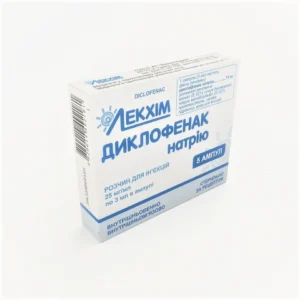 Diclofenak natrium (diclofenac) solution for injections 25 mg/ml. 3 ml. №5