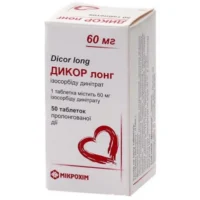 Dicor Long (isosorbide dinitrate) tablets with prolonged release 60 mg. №50 vial